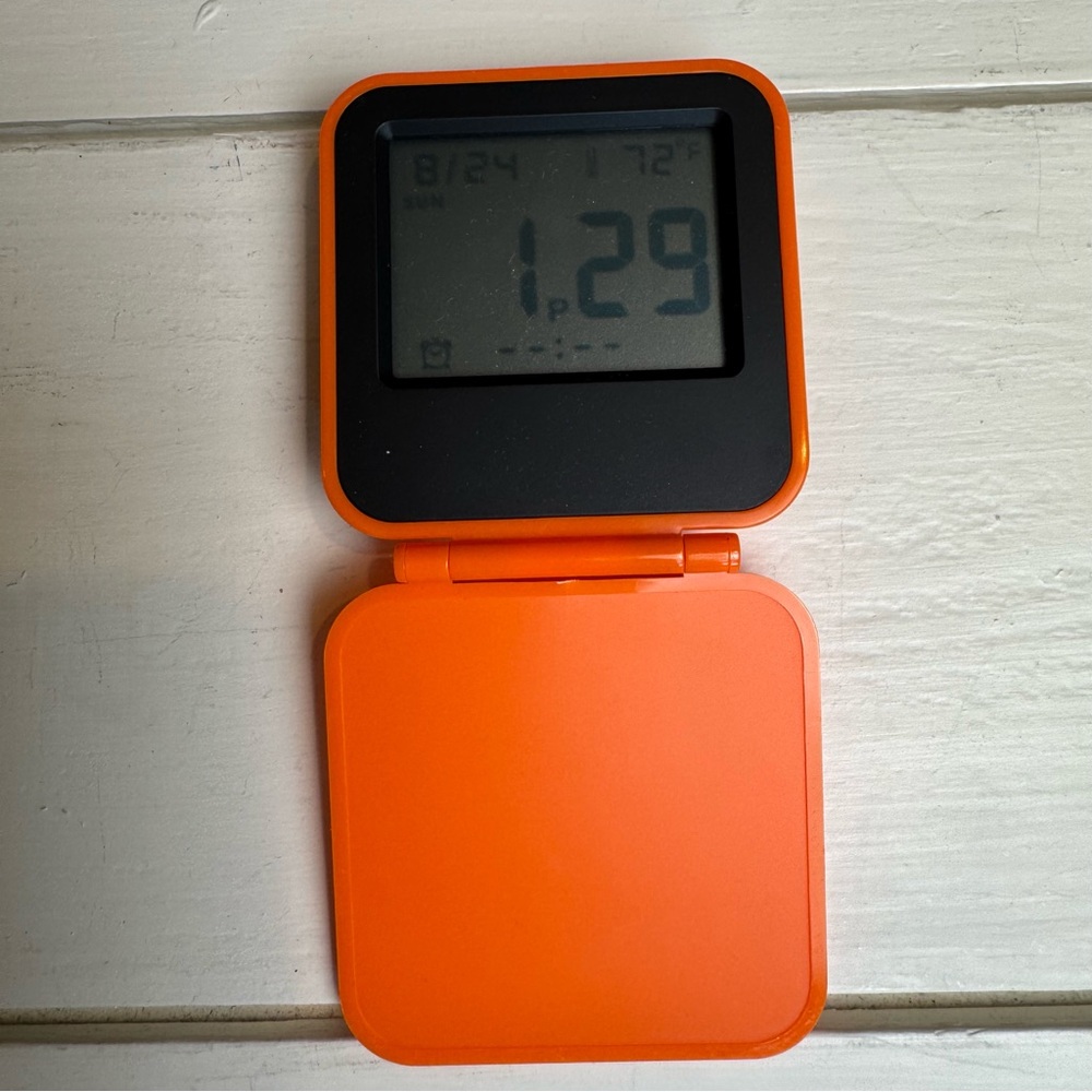 Orange Digital Travel Alarm Clock